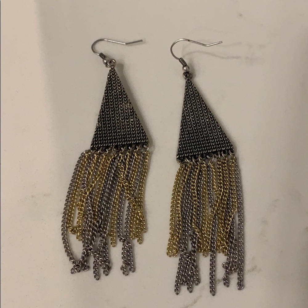 Vintage metal mesh drop earrings